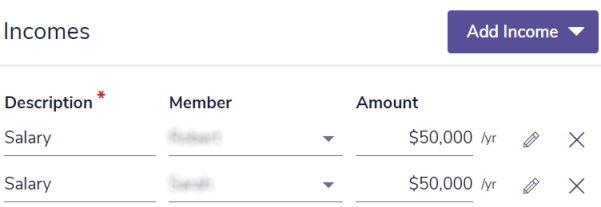 Entering Income Cash Flow